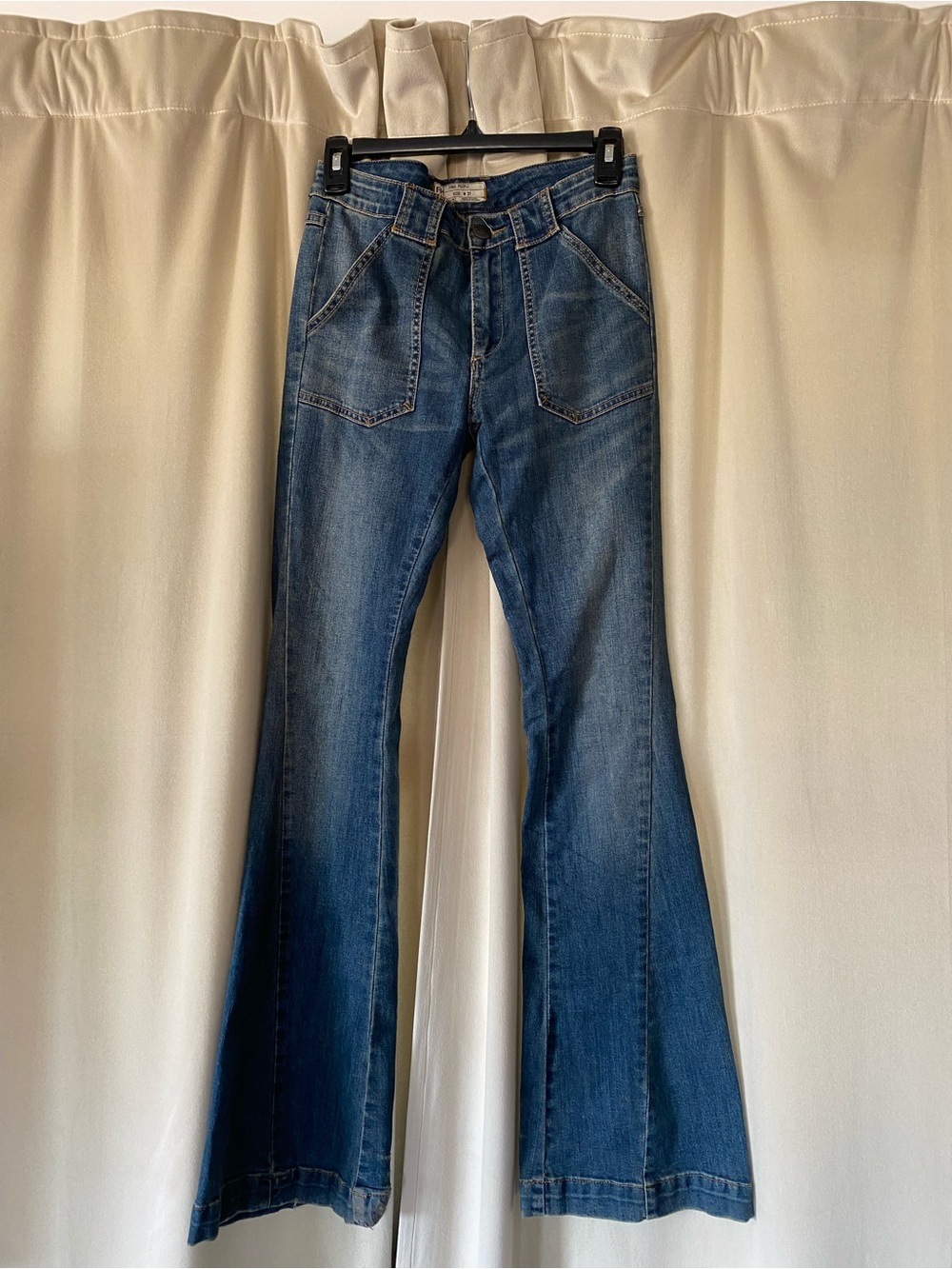 Free People Medium Blue Flare Jeans
